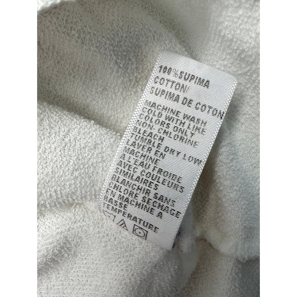 James Perse White 100% Supima Cotton Terry V-Neck Hoodie Top Size 2 M - Picture 5 of 11